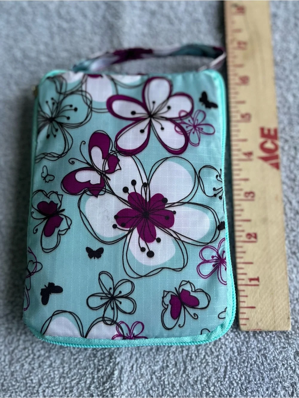 Mint Floral 'Be Nice' Wristlet Pouch